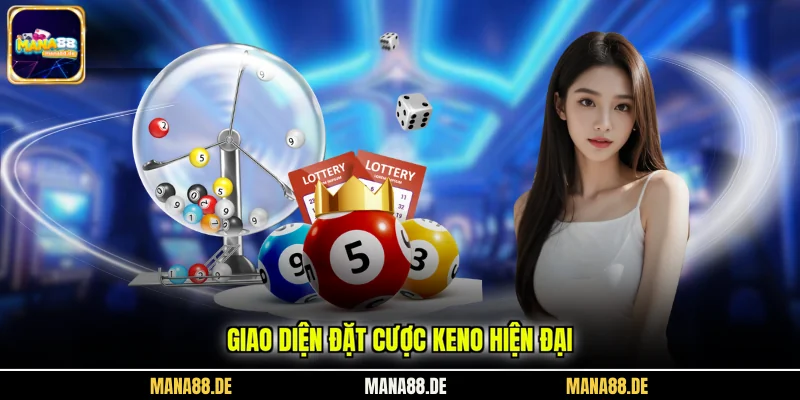 Giao diện đặt cược Keno hiện đại